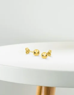 Boucles d'oreilles boules 6 mm or jaune 750 ‰ SO OR