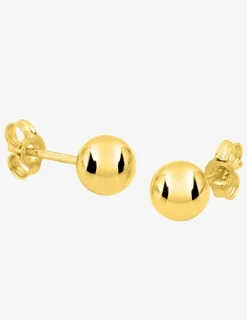 Boucles d'oreilles boules 6 mm or jaune 750 ‰ SO OR