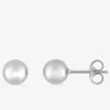 Boucles d'oreilles boules or blanc 375‰ de 6 mm de diamètre SO OR