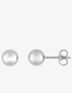 Boucles d'oreilles boules or blanc 375‰ de 6 mm de diamètre SO OR