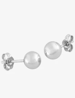 Boucles d'oreilles boules or blanc 375‰ de 6 mm de diamètre SO OR