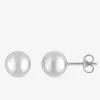 Boucles d'oreilles boules or blanc 375‰ de 8 mm de diamètre SO OR