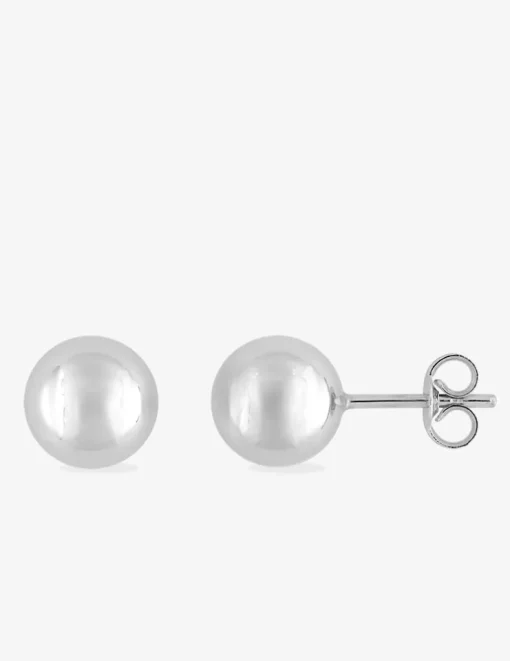 Boucles d'oreilles boules or blanc 375‰ de 8 mm de diamètre SO OR