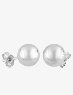 Boucles d'oreilles boules or blanc 375‰ de 8 mm de diamètre SO OR