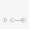 Boucles d'oreilles boules or blanc 375‰ de 4 mm de diamètre SO OR