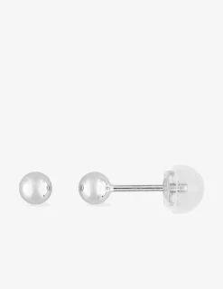 Boucles d'oreilles boules or blanc 375‰ de 4 mm de diamètre SO OR