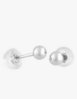 Boucles d'oreilles boules or blanc 375‰ de 4 mm de diamètre SO OR