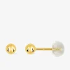 Boucles d'oreilles boules or jaune 375‰ de 4 mm de diamètre SO OR