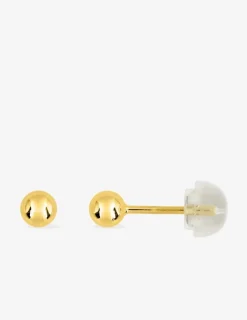 Boucles d'oreilles boules or jaune 375‰ de 4 mm de diamètre SO OR