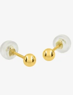 Boucles d'oreilles boules or jaune 375‰ de 4 mm de diamètre SO OR