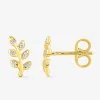 Boucles d'oreilles branche or jaune 375‰ et oxydes de zirconium SO OR