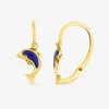 Boucles d'oreilles brisures dauphins or jaune 375‰ et laque SO OR