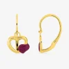 Boucles d'oreilles brisures cœurs or jaune 375‰ et laque SO OR