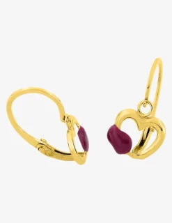 Boucles d'oreilles brisures cœurs or jaune 375‰ et laque SO OR