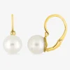 Boucles d'oreilles brisures or jaune 375‰ et perle 7 mm SO OR