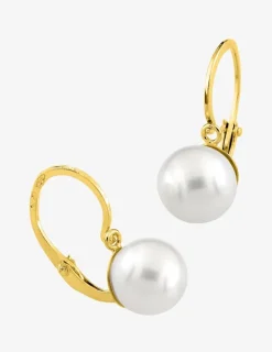 Boucles d'oreilles brisures or jaune 375‰ et perle 7 mm SO OR
