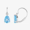 Boucles d'oreilles brisure or blanc 375‰, topaze SO OR