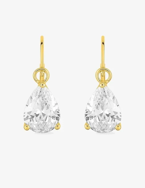 Boucles d'oreilles brisures or jaune 750 ‰ et oxyde de zirconium SO OR