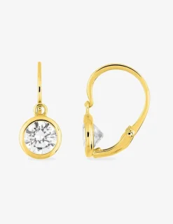 Boucles d'oreilles brisures or jaune 750‰ et oxyde de zirconium serti clos SO OR