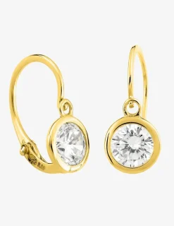 Boucles d'oreilles brisures or jaune 750‰ et oxyde de zirconium serti clos SO OR