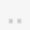 Boucles d'oreilles carré or blanc 750‰ et diamant 0,08 ct SO OR