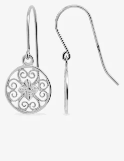 Boucles d'oreilles cercle filigrane argent 925‰ rhodié SO OR