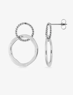 Boucles d'oreilles cercle torsadé 10 mm et cercle 20 mm acier SO OR