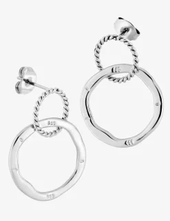 Boucles d'oreilles cercle torsadé 10 mm et cercle 20 mm acier SO OR