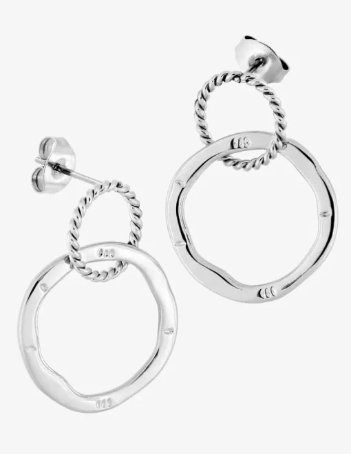 Boucles d'oreilles cercle torsadé 10 mm et cercle 20 mm acier SO OR