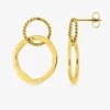 Boucles d'oreilles cercle torsadé 10 mm et cercle 20 mm acier doré SO OR