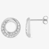 Boucles d'oreilles cercle argent 925‰ rhodié et oxydes de zirconium SO OR