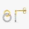 Boucles d'oreilles cercles en or 375‰ et oxyde de zirconium SO OR