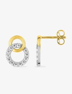 Boucles d'oreilles cercles en or 375‰ et oxyde de zirconium SO OR