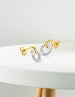 Boucles d'oreilles cercles en or 375‰ et oxyde de zirconium SO OR