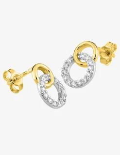 Boucles d'oreilles cercles en or 375‰ et oxyde de zirconium SO OR