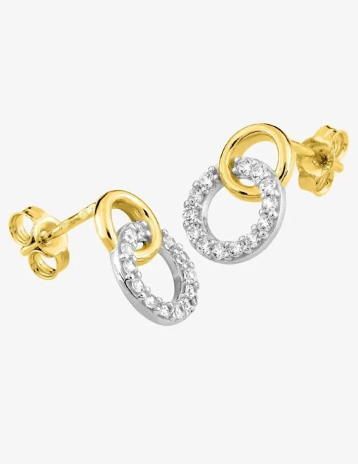 Boucles d'oreilles cercles en or 375‰ et oxyde de zirconium SO OR