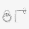 Boucles d'oreilles cercles en or blanc 375‰ et oxyde de zirconium SO OR