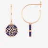 Boucles d'oreilles Chance or rose 750‰ et Lapis Lazuli SO OR
