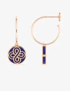 Boucles d'oreilles Chance or rose 750‰ et Lapis Lazuli SO OR