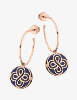 Boucles d'oreilles Chance or rose 750‰ et Lapis Lazuli SO OR