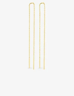 Boucles d'oreilles chaîne et bâtons or jaune 750‰ SO OR
