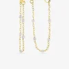 Boucles d'oreilles chaîne pendante acier doré et cristaux blancs SO OR