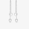 Boucles d'oreilles chaînes et cœurs argent 925‰ rhodié SO OR