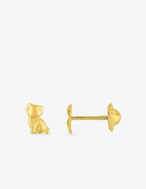 Boucles d'oreilles chat or jaune 375‰ SO OR