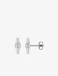 Boucles d'oreilles clou argent 925‰ oxyde blanc fantaisie SO OR