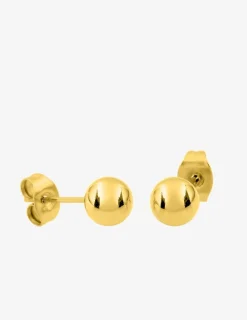 Boucles d'oreilles clou classique acier doré boule fantaisie SO OR