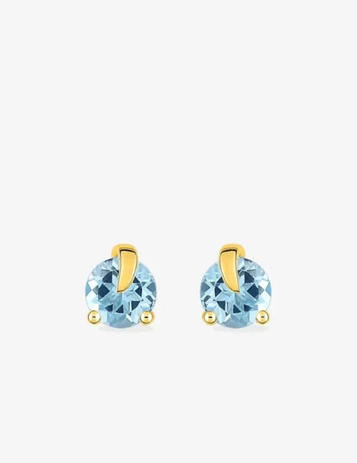 Boucles d'oreilles clou or 750‰ topaze fantaisie SO OR
