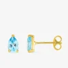 Boucles d'oreilles clou or 750‰ topaze gouttes fantaisie SO OR