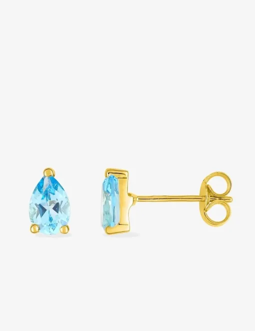 Boucles d'oreilles clou or 750‰ topaze gouttes fantaisie SO OR