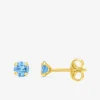 Boucles d'oreilles clou or jaune 375‰, topaze 4 mm SO OR